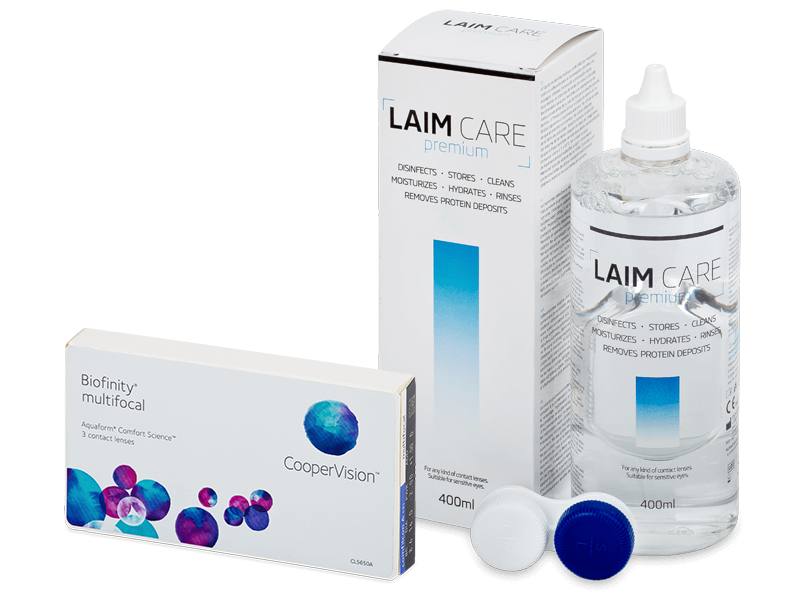 Biofinity Multifocal (3 linser) + Laim Care Linsevæske 400 ml