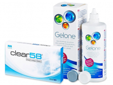 Clear 58 (6 linser) + Gelone Linsevæske 360 ml