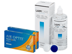 Air Optix Night and Day Aqua (2x3 linser) + Laim Care Linsevæske 400 ml