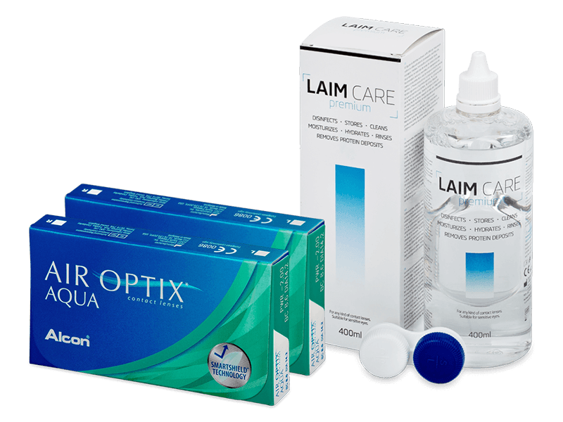 Air Optix Aqua (2x3 linser) + Laim Care Linsevæske 400 ml