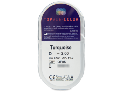 TopVue Color - Turquoise - styrke (2 linser)