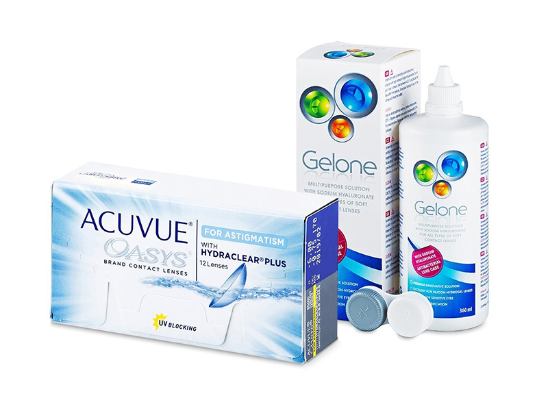 Acuvue Oasys for Astigmatism (12 linser) + Gelone Linsevæske 360 ml