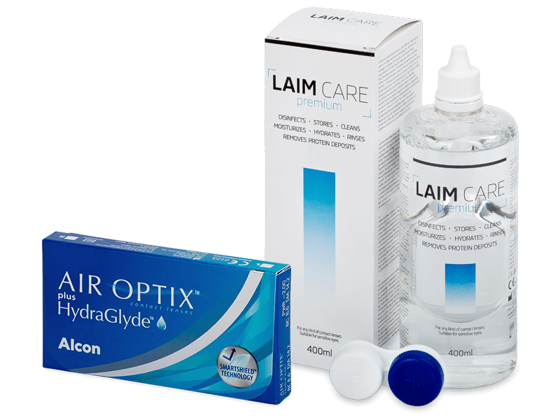 Air Optix plus HydraGlyde (3 linser) + Laim-Care Linsevæske 400 ml