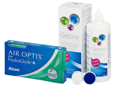 Air Optix plus HydraGlyde for Astigmatism (6 linser) + Gelone Linsevæske 360 ml