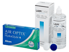 Air Optix plus HydraGlyde for Astigmatism (6 linser) + Laim Care Linsevæske 400 ml