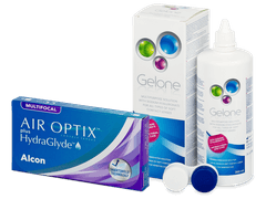 Air Optix plus HydraGlyde Multifocal (6 linser) + Gelone Linsevæske 360 ml