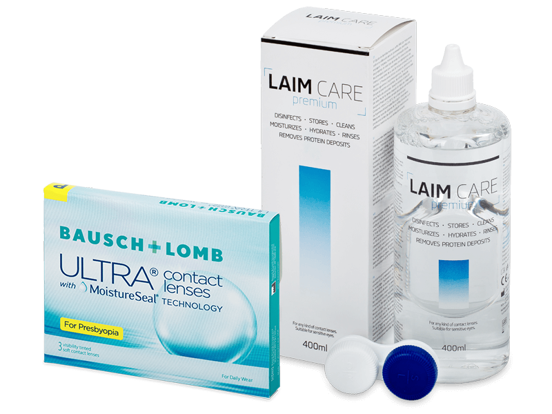 Bausch + Lomb ULTRA for Presbyopia (3 linser) + Laim-Care Linsevæske 400 ml