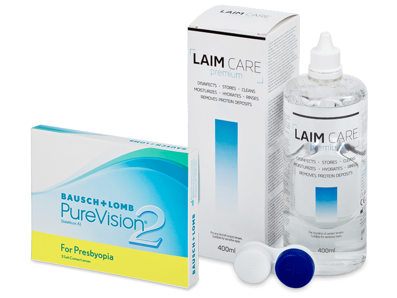 PureVision 2 for Presbyopia (3 linser) + Laim-Care Linsevæske 400 ml
