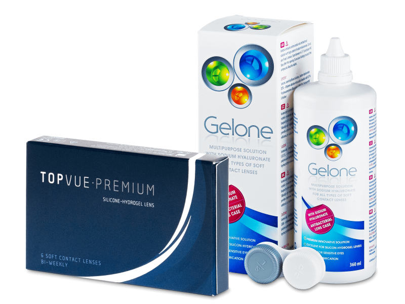 TopVue Premium (6 linser) + linsevæske Gelone 360 ml