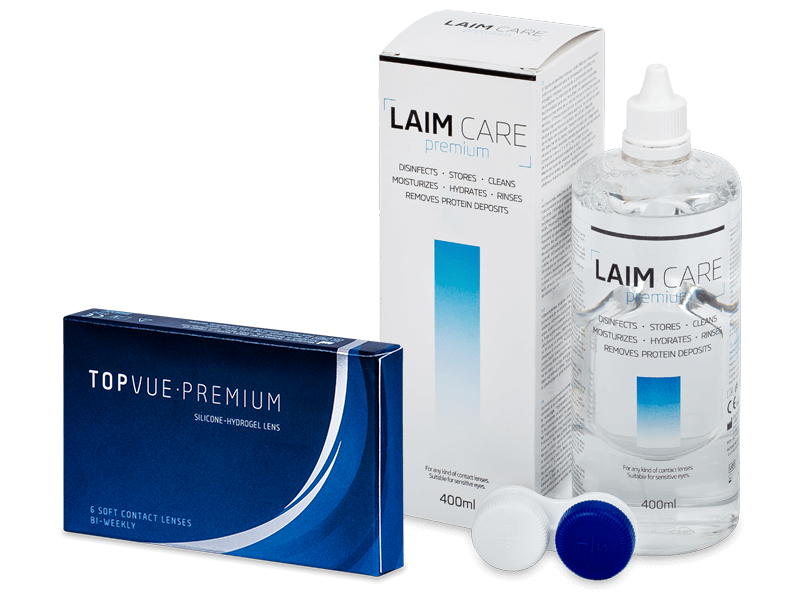 TopVue Premium (6 linser) + linsevæske Laim-Care 400 ml