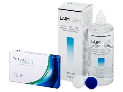 TopVue Air for Astigmatism (3 linser) + linsevæske Laim-Care 400 ml