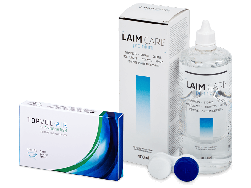 TopVue Air for Astigmatism (3 linser) + linsevæske  Laim-Care 400 ml