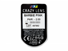 CRAZY LENS - Barbie Pink - endagslinser med styrke (2 linser)