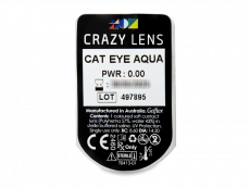 CRAZY LENS - Cat Eye Aqua - endagslinser uden styrke (2 linser)