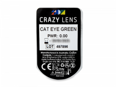 CRAZY LENS - Cat Eye Green - endagslinser uden styrke (2 linser)
