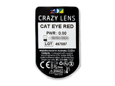 CRAZY LENS - Cat Eye Red - endagslinser uden styrke (2 linser)
