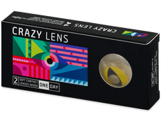 CRAZY LENS - Cat Eye Yellow - endagslinser uden styrke (2 linser)