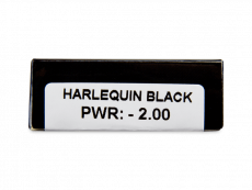 CRAZY LENS - Harlequin Black - endagslinser med styrke (2 linser)