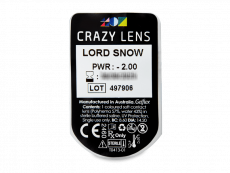 CRAZY LENS - Lord Snow - endagslinser med styrke (2 linser)
