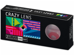 CRAZY LENS - Solid Red - endagslinser med styrke (2 linser)