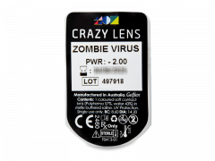 CRAZY LENS - Zombie Virus - endagslinser med styrke (2 linser)