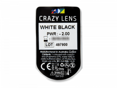 CRAZY LENS - White Black - endagslinser med styrke (2 linser)