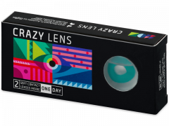 CRAZY LENS - Solid Turquoise - endagslinser uden styrke (2 linser)