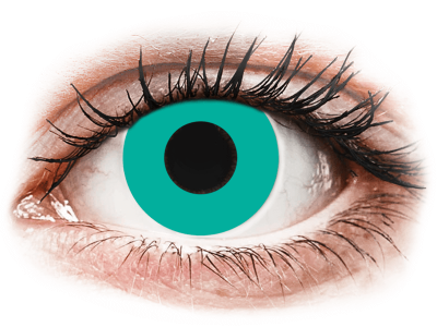 CRAZY LENS - Solid Turquoise - endagslinser uden styrke (2 linser)