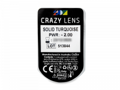 CRAZY LENS - Solid Turquoise - endagslinser med styrke (2 linser)