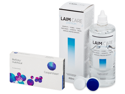 Biofinity Multifocal (6 linser) + Laim Care Linsevæske 400 ml