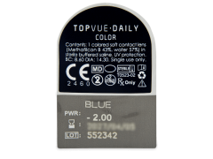 TopVue Daily Color - Blue - endagslinser med styrke (2 linser)