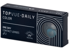 TopVue Daily Color - Brilliant Blue - endagslinser med styrke (2 linser)