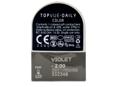 TopVue Daily Color - Violet - endagslinser med styrke (2 linser)